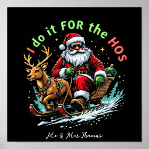 Ich mache es für die Hos Cool Santa Sleigh Grafik Poster