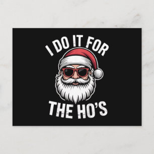 Ich mache es für die Hos Funny Christmas Santa Vin Postkarte