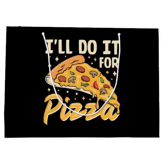 Ich mache es für Pizza Große Geschenktüte (Rückseite)