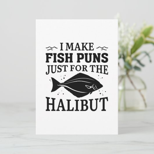 Ich mache Fischfedern nur für den Halibut Dankeskarte (Stehend Vorderseite)