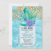 Ich mache GRILLEN Aquamarin Lights Mason Jar Engag Einladung (Vorderseite)