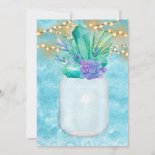 Ich mache GRILLEN Aquamarin Lights Mason Jar Engag Einladung (Rückseite)