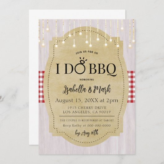 Ich mache GRILLEN Barbecue Bridal Dusche Einladung (Vorne/Hinten)