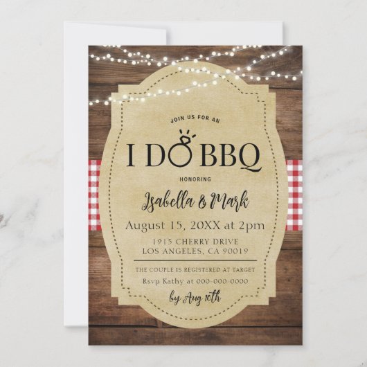 Ich mache GRILLEN Barbecue Bridal Dusche Einladung (Vorderseite)