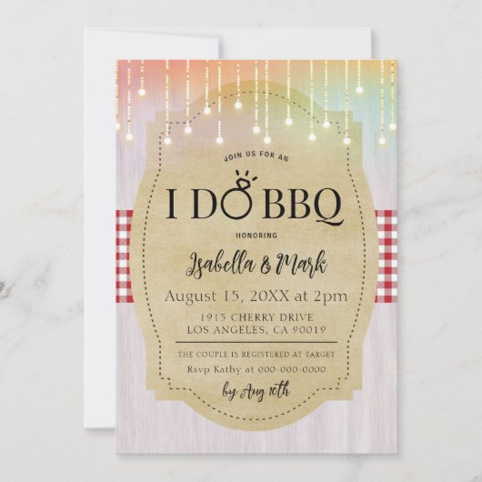 Ich mache GRILLEN Barbecue Bridal Dusche Einladung (Vorderseite)