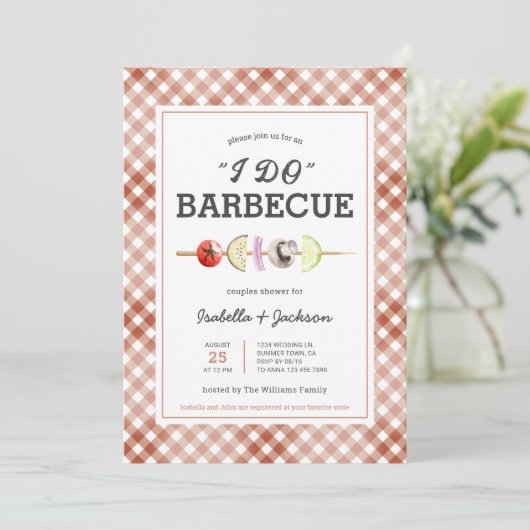 Ich mache GRILLEN Barbecue Polterabend Einladung (Stehend Vorderseite)