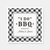 Ich mache GRILLEN Black Gingham Custom Wedding Mon Serviette (Vorderseite)