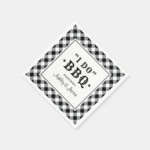 Ich mache GRILLEN Black Gingham Custom Wedding Mon Serviette (Ecke)
