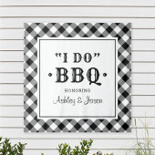 Ich mache GRILLEN Black Gingham Custom Wedding Mon Wandteppich