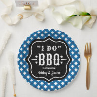 Ich mache GRILLEN Blue Gingham Wedding