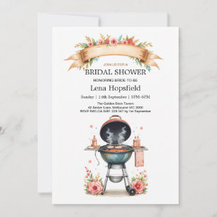 Ich mache Grillen Brautparty Aquarell Blumenkohl Einladung
