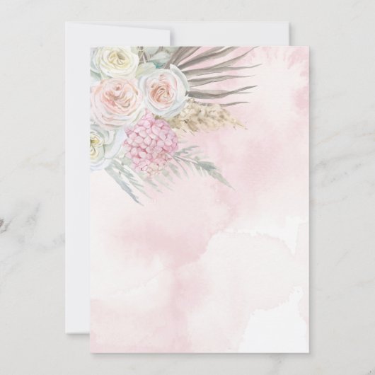 Ich mache GRILLEN Brautparty Boho Rose Bouquet Flo Einladung (Rückseite)