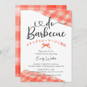 Ich mache GRILLEN Brautparty Red Gingham Lässig Ru Einladung (Vorne/Hinten)
