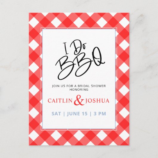 Ich mache GRILLEN Brautparty Rote Karierte Party E Postkarte (Vorderseite)
