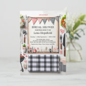 Ich mache GRILLEN Brautparty Rustikale Hochzeit Einladung (Stehend Vorderseite)