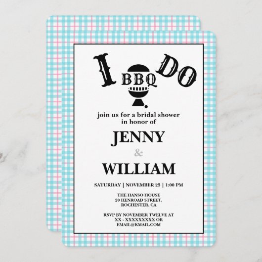 Ich mache GRILLEN Brautparty Verlobung Einladungen (Vorne/Hinten)
