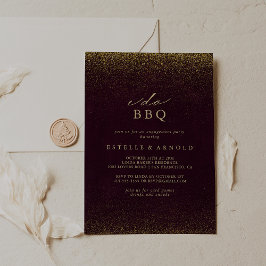 Ich mache GRILLEN Burgundy Gold Glitzer Engagement Einladung