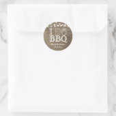Ich mache GRILLEN Burlap Wedding Engagment Barbecu Runder Aufkleber (Tasche)