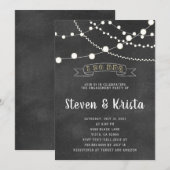 Ich mache GRILLEN Chalkboard Theme Nighttime Strin Einladung (Vorne/Hinten)