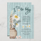 Ich mache Grillen Daisy und Brautparty aus Küstenw Einladung (Vorne/Hinten)