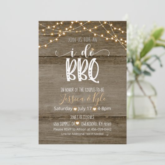 Ich mache GRILLEN Einladung - rustikal (Stehend Vorderseite)