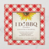Ich mache GRILLEN Einladungen Red Gingham und Sunf (Vorne/Hinten)