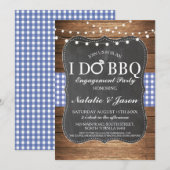 Ich mache GRILLEN Engagement Party Blue Showeinlad Einladung (Vorne/Hinten)