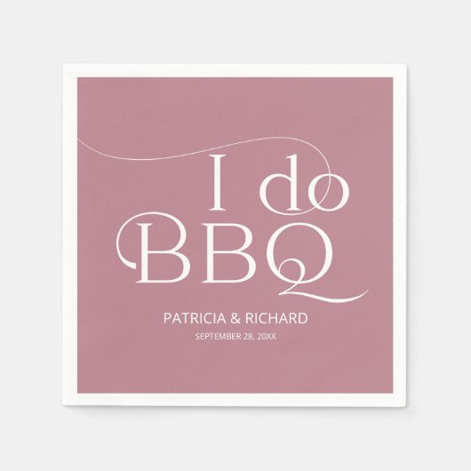 Ich mache GRILLEN Engagement Party Dusty Pink Serviette (Vorderseite)