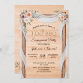 Ich mache GRILLEN Engagement Party Moderne Holzblu Einladung (Vorne/Hinten)