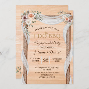 Ich mache GRILLEN Engagement Party Moderne Holzblu Einladung