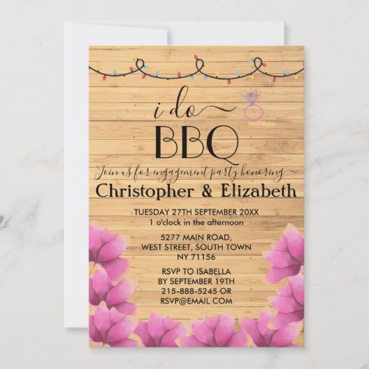 Ich mache GRILLEN Engagement Party-Saitenleuchten  Einladung (Vorderseite)