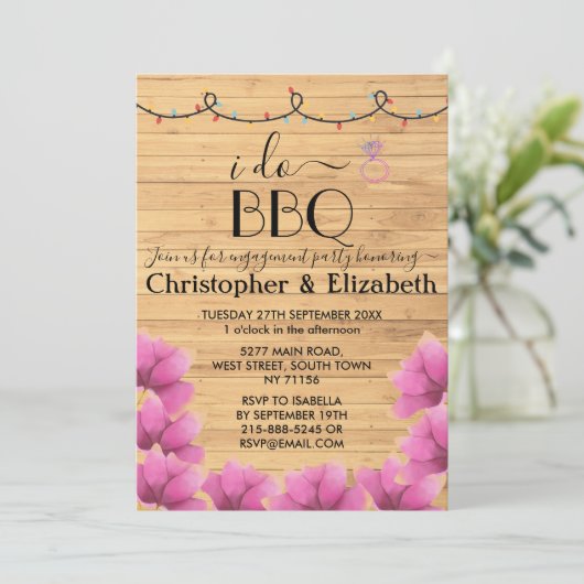 Ich mache GRILLEN Engagement Party-Saitenleuchten  Einladung (Stehend Vorderseite)