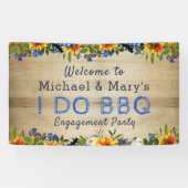 Ich mache GRILLEN Floral Wood Monogram Verlobung W Banner (Horizontal)
