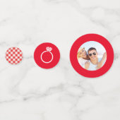 Ich mache GRILLEN Gingham Polterabend Konfetti (Rückseiten)