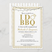 Ich mache GRILLEN Gold Couples Showbindungsparty Einladung (Vorne/Hinten)