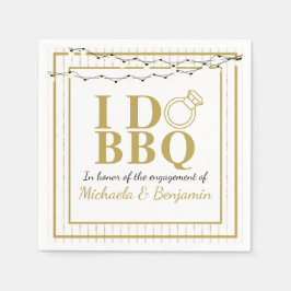 Ich mache GRILLEN Gold Engagement Party Paare Dusc Serviette