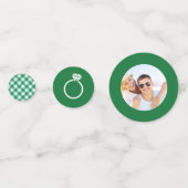 Ich mache GRILLEN Green Gingham Polterabend Konfetti (Rückseiten)