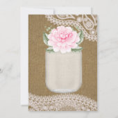 Ich mache GRILLEN Mason Jar Pink Peony Engagement Einladung (Rückseite)