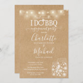 Ich mache GRILLEN Mason Jar String Lights Rustikal Einladung (Vorne/Hinten)