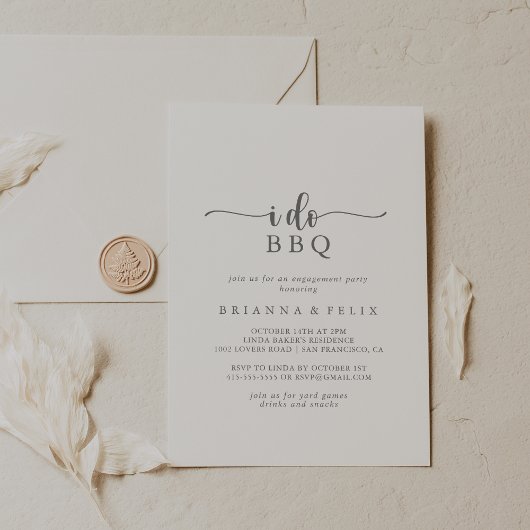 Ich mache GRILLEN Minimalistische Silver Engagemen Einladung