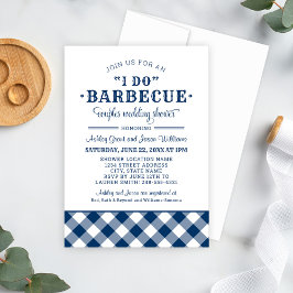 Ich mache GRILLEN Navy Blue Gingham Wedding Couple Einladung