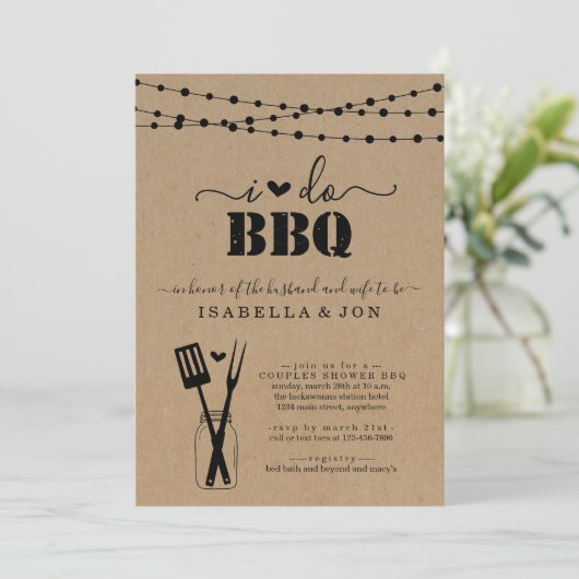 Ich mache GRILLEN Paare Hochzeit Brautparty Verlob Einladung (Stehend Vorderseite)