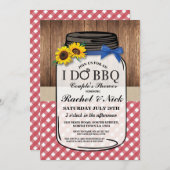 Ich mache GRILLEN Paare Sonnenblumendusche Jar Red Einladung (Vorne/Hinten)