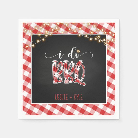 Ich mache GRILLEN Paper Napkin - Gingham - Custom Serviette (Vorderseite)