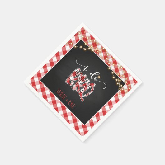 Ich mache GRILLEN Paper Napkin - Gingham - Custom Serviette (Ecke)