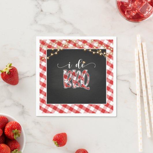 Ich mache GRILLEN Paper Napkin - Gingham Serviette (Beispiel)