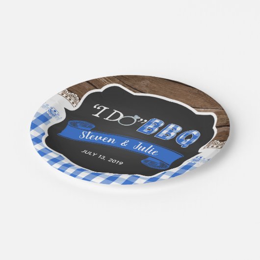 Ich mache GRILLEN Paper Plate - Blau Pappteller (Schrägansicht)