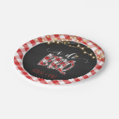 Ich mache GRILLEN Paper Plate - Gingham - Custom Pappteller (Schrägansicht)