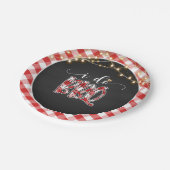 Ich mache GRILLEN Paper Plate - Gingham Pappteller (Schrägansicht)