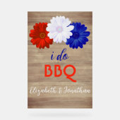 Ich mache GRILLEN Patriotic Floral Acrylschild (Vorderseite)